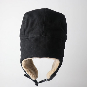 CAMOLAND Дамска шапка бомбардировач, пилотска шапка, мъжка шапка от изкуствен кашмир, руска ушанка, шапки с ушанка, зимни шапки за сняг и ски