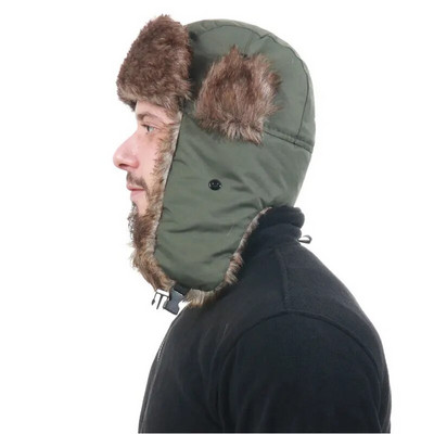 2023 Зимна топла ветроустойчива шапка Lei Feng Cap Faux Fur Ear Flap Cap Ski Trapper Cold Anti-Snow Многоцветна шапка Мъже Жени