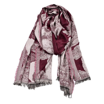 Modni šal s cvjetnim uzorkom od zmijske kože, hladni pamučni šal od viskoze s resama, ležeran, topao dugi šal, zimski prigušivač 65x190 cm