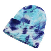 Unisex Cool Winter Muškarci Žene Gradient Tie Dye šešir Skullies Beanies Akrilno rastezljivo pletivo Sport otporan na vjetar Topla kratka melon kapa R80