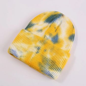 Unisex Cool Winter Ανδρικά Γυναικεία Gradient Tie Dye Καπέλο Skullies Beanies Ακρυλικό Stretch Πλεκτό Αθλητικό Αντιανεμικό Ζεστό Κοντό Πεπόνι Καπέλο R80