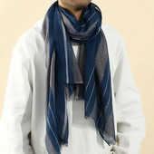 Proljetni i ljetni šalovi sa zlatnim prugama Mornarsko plavi jacquard lurex tanki ležerni muški šal