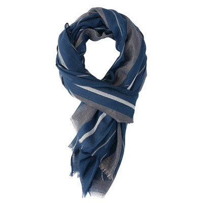 Proljetni i ljetni šalovi sa zlatnim prugama Mornarsko plavi jacquard lurex tanki ležerni muški šal