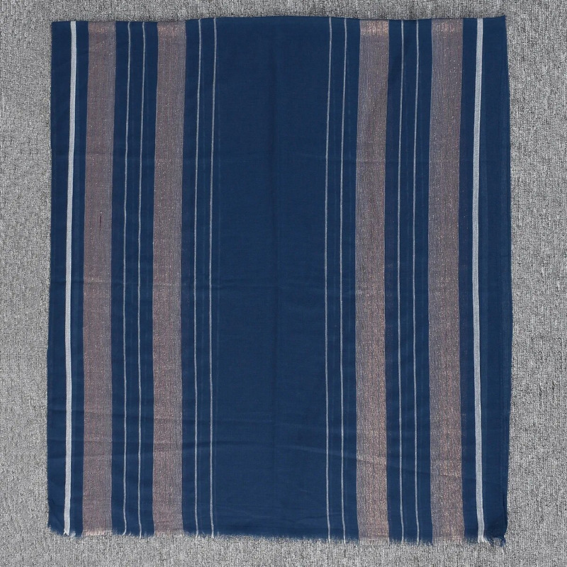 Proljetni i ljetni šalovi sa zlatnim prugama Mornarsko plavi jacquard lurex tanki ležerni muški šal