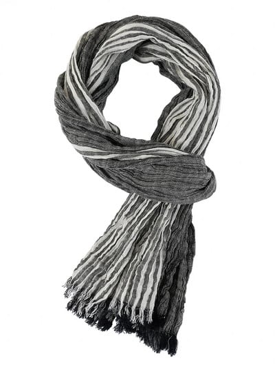 Пролетен и летен шал с тънки ивици, мек контрастен цвят, тъкане, набръчкани ретро шалове, шал за мъже