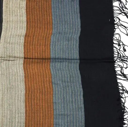 Új csíkos férfi téli sál divat fonallal festett meleg orosz kendős sálak rojtos csíkos bojt viszkóz pamut keverék hosszú sál