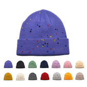 Ženske jesenske i zimske nove ručno oslikane šarene točkaste kape s grafitima Skullies muške kape s kapama za sve u stilu hip-hopa za pletenje