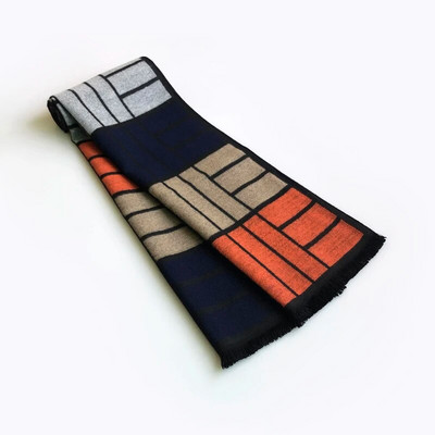 Muškarci Zimski poslovni šal od kašmira Foulard Luksuzni brend Dizajn Šalovi Modni debeli omoti Muški topli šalovi Karirani šal Stoles