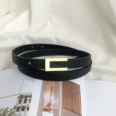 Νέα μόδα δερμάτινη λεπτή ζώνη για γυναίκες Προσωπικότητα μεταλλική πόρπη λουράκι μέσης σχεδιαστής γυναικείο φόρεμα παντελονιού Διακόσμηση ζώνη μέσης