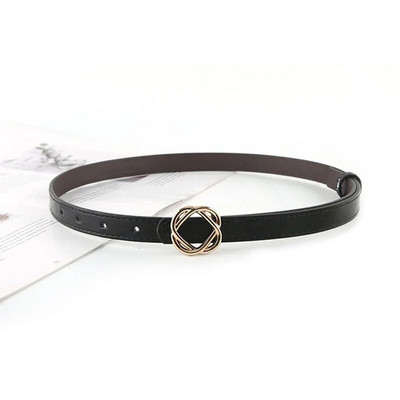 Νέα μόδα δερμάτινη λεπτή ζώνη για γυναίκες Προσωπικότητα μεταλλική πόρπη λουράκι μέσης σχεδιαστής γυναικείο φόρεμα παντελονιού Διακόσμηση ζώνη μέσης