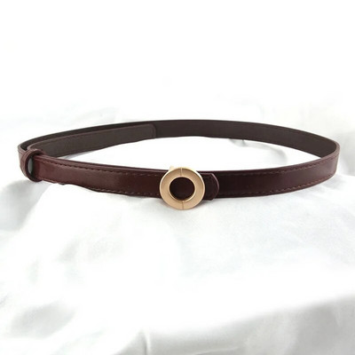 Νέα μόδα δερμάτινη λεπτή ζώνη για γυναίκες Προσωπικότητα μεταλλική πόρπη λουράκι μέσης σχεδιαστής γυναικείο φόρεμα παντελονιού Διακόσμηση ζώνη μέσης