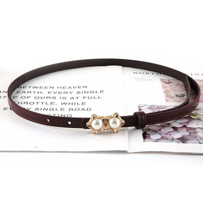 Νέα μόδα δερμάτινη λεπτή ζώνη για γυναίκες Προσωπικότητα μεταλλική πόρπη λουράκι μέσης σχεδιαστής γυναικείο φόρεμα παντελονιού Διακόσμηση ζώνη μέσης