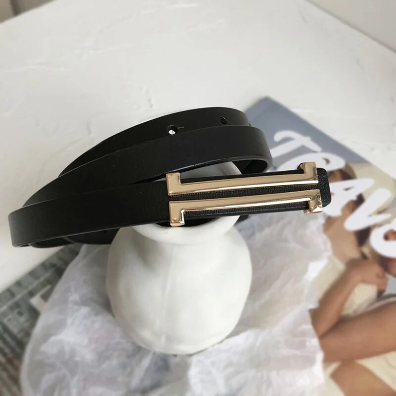 Νέα μόδα δερμάτινη λεπτή ζώνη για γυναίκες Προσωπικότητα μεταλλική πόρπη λουράκι μέσης σχεδιαστής γυναικείο φόρεμα παντελονιού Διακόσμηση ζώνη μέσης