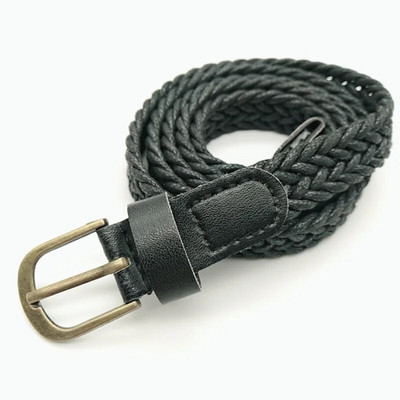 Vintage tkani pleteni remeni za žene Boho stil za plažu Ručno tkani modni remen Bijeli crni remen od umjetne kože