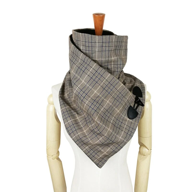 Leo anvi karirano Houndstooth vuneni zimski ženski muški šal modni šal ovratnik omot šalovi omotač Unisex šal Rog Preklopni zatvaranje