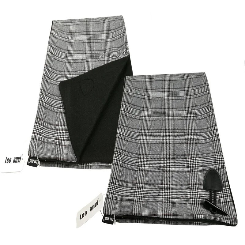 Leo anvi karirano Houndstooth vuneni zimski ženski muški šal modni šal ovratnik omot šalovi omotač Unisex šal Rog Preklopni zatvaranje