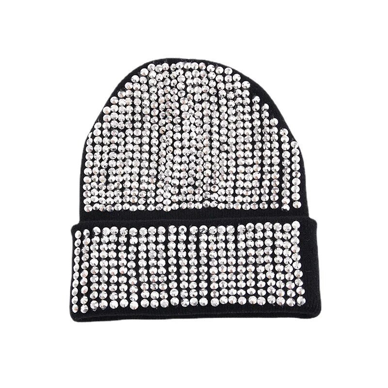 2022. Nove tople akrilne pletene kape s umjetnim dijamantima u jesen zimi Žene Muškarci Kape sa kamenčićima