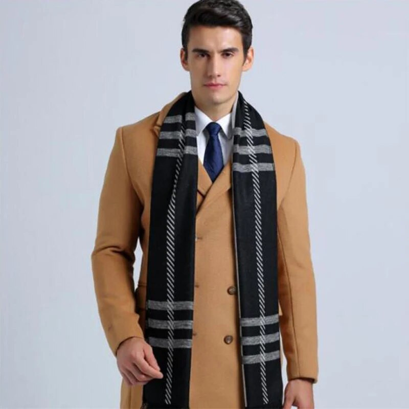 Leo anvi Modes dizains Plaid šalle Vīriešu kokvilnas kašmira šalle Ziemas silti Šalles Luxury Wrap Echarpe Mans biznesa šalle