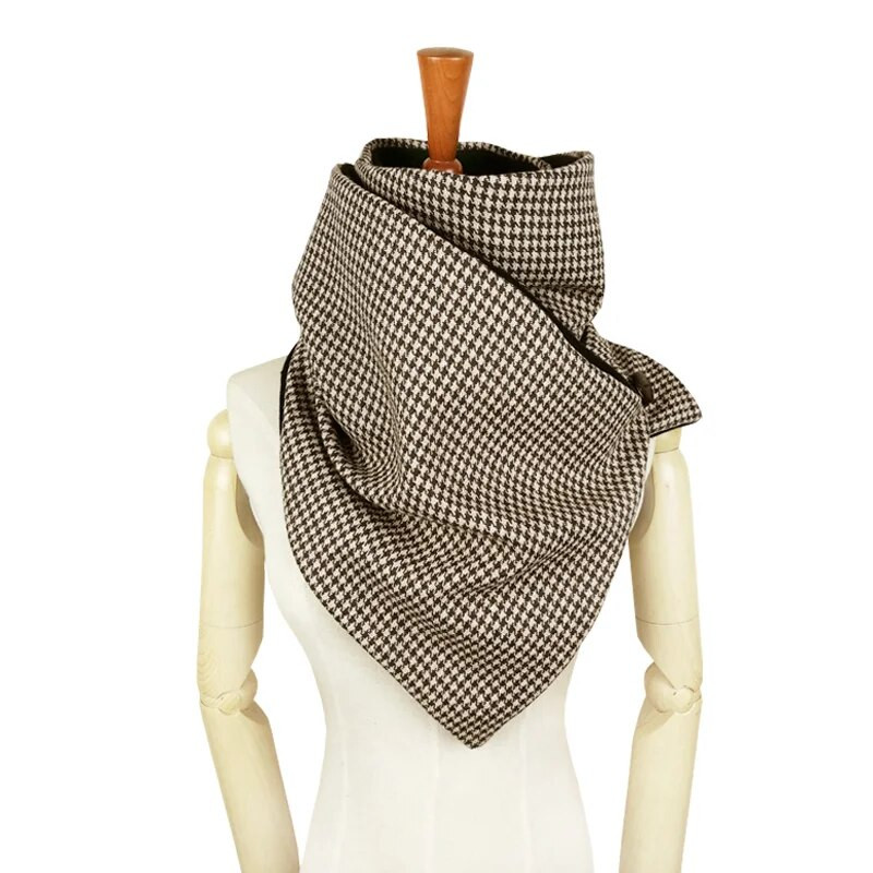 Leo anvi zimski šal s prstenom za žene Novost Karirano u obliku ptičje zubice Održava toplinu beskonačni šal za muškarce cijevni šalovi i šalovi luksuzne marke