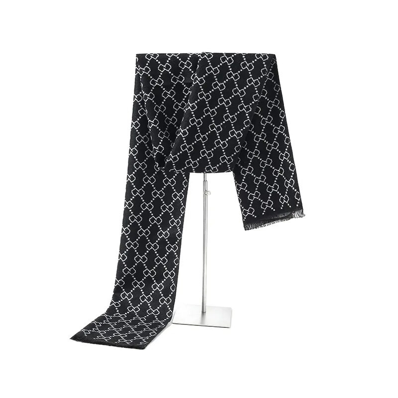 Luksuzni klasični dizajnerski brend Zimski šal Ležerni poslovni okovratni muški šalovi od kašmira Muški topli slovni pamučni šal na vrhu