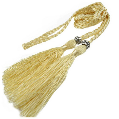 2022 Κινεζική πλεκτή υφαντή ζώνη με φούντα με κόμπο διακοσμημένη αλυσίδα μέσης Boho για κορίτσια μέση με λεπτό σχοινί Ζώνες μέσης Αξεσουάρ φορέματος