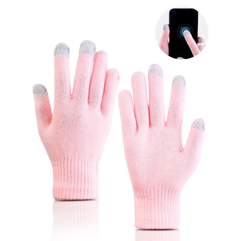 Νέα χειμωνιάτικα γάντια με οθόνη αφής Γυναικεία Ανδρικά Γάντια Πλεκτά Ζεστά Stretch Απομίμηση μαλλί Full Finger Guantes Γυναικείο κροσέ Παχύ