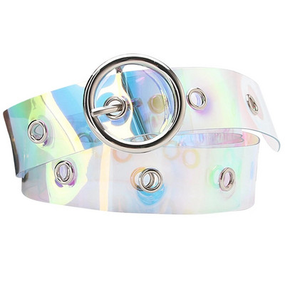 Női műanyag öv divatos átlátszó ruha öv átvezető öv szívcsatos derékövvel nőknek