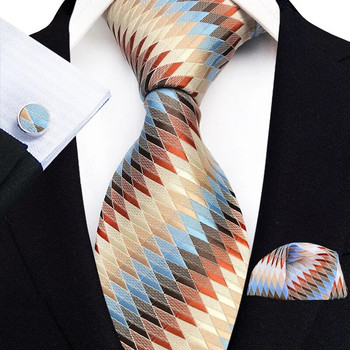 100% μεταξωτές φλοράλ μπλε γραβάτες για άντρες Γαμήλιο πάρτι Business Man Tie Μαντήλι Καρφίτσα Μανικετόκουμπα Σετ Ανδρικά Αξεσουάρ Gravata