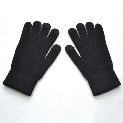 Jauni ziemas biezi silti cimdi vīriešiem sievietēm studentiem trikotāžas trīs pirkstu skārienjutīga ekrāna dūraiņi āra riteņbraukšanas slēpošanas cimdi