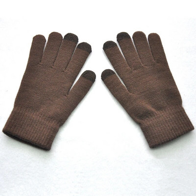 Jauni ziemas biezi silti cimdi vīriešiem sievietēm studentiem trikotāžas trīs pirkstu skārienjutīga ekrāna dūraiņi āra riteņbraukšanas slēpošanas cimdi