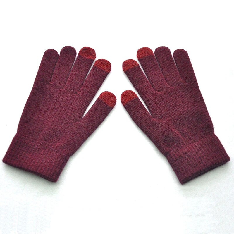 Jauni ziemas biezi silti cimdi vīriešiem sievietēm studentiem trikotāžas trīs pirkstu skārienjutīga ekrāna dūraiņi āra riteņbraukšanas slēpošanas cimdi