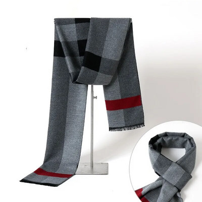 Eșarfă de iarnă pentru bărbați la modă, în carouri de lux, eșarfe de cașmir pentru bărbați. Batic cald de afaceri, șal de pashmina, Cadouri de Crăciun pentru bărbați