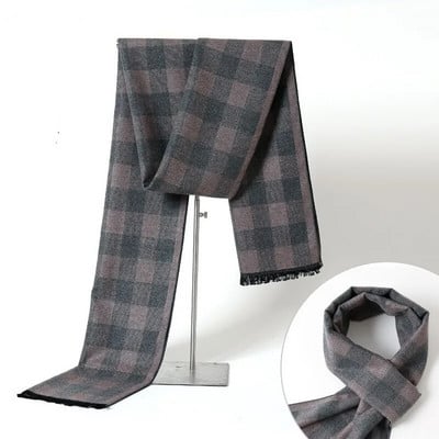 Eșarfă de iarnă pentru bărbați la modă, în carouri de lux, eșarfe de cașmir pentru bărbați. Batic cald de afaceri, șal de pashmina, Cadouri de Crăciun pentru bărbați