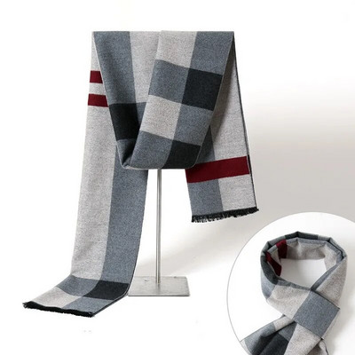 Eșarfă de iarnă pentru bărbați la modă, în carouri de lux, eșarfe de cașmir pentru bărbați. Batic cald de afaceri, șal de pashmina, Cadouri de Crăciun pentru bărbați