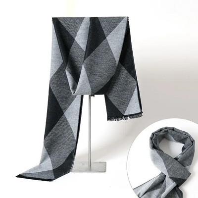 Eșarfă de iarnă pentru bărbați la modă, în carouri de lux, eșarfe de cașmir pentru bărbați. Batic cald de afaceri, șal de pashmina, Cadouri de Crăciun pentru bărbați