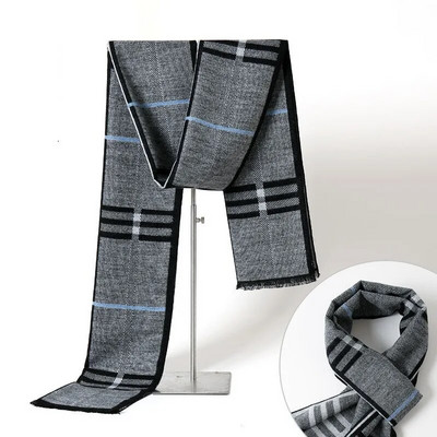 Eșarfă de iarnă pentru bărbați la modă, în carouri de lux, eșarfe de cașmir pentru bărbați. Batic cald de afaceri, șal de pashmina, Cadouri de Crăciun pentru bărbați
