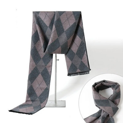 Eșarfă de iarnă pentru bărbați la modă, în carouri de lux, eșarfe de cașmir pentru bărbați. Batic cald de afaceri, șal de pashmina, Cadouri de Crăciun pentru bărbați