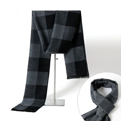 Eșarfă de iarnă pentru bărbați la modă, în carouri de lux, eșarfe de cașmir pentru bărbați. Batic cald de afaceri, șal de pashmina, Cadouri de Crăciun pentru bărbați