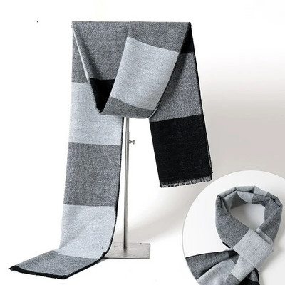 Eșarfă de iarnă pentru bărbați la modă, în carouri de lux, eșarfe de cașmir pentru bărbați. Batic cald de afaceri, șal de pashmina, Cadouri de Crăciun pentru bărbați