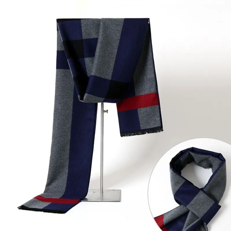Eșarfă de iarnă pentru bărbați la modă, în carouri de lux, eșarfe de cașmir pentru bărbați. Batic cald de afaceri, șal de pashmina, Cadouri de Crăciun pentru bărbați