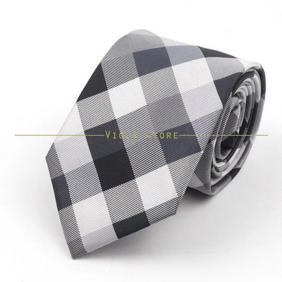 Modna karirana prugasta kravata 8 cm tamnoplava poliesterska muška uredska svečana kravata Poslovni smoking odijelo Košulja Kravata Poklon za muškarce Dodatak