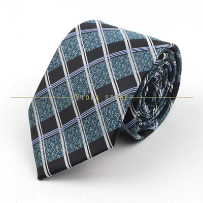 Modna karirana prugasta kravata 8 cm tamnoplava poliesterska muška uredska svečana kravata Poslovni smoking odijelo Košulja Kravata Poklon za muškarce Dodatak