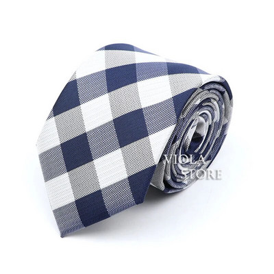 Modna karirana prugasta kravata 8 cm tamnoplava poliesterska muška uredska svečana kravata Poslovni smoking odijelo Košulja Kravata Poklon za muškarce Dodatak