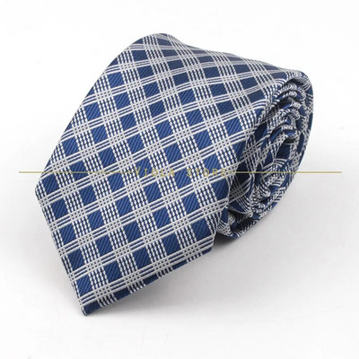 Modna karirana prugasta kravata 8 cm tamnoplava poliesterska muška uredska svečana kravata Poslovni smoking odijelo Košulja Kravata Poklon za muškarce Dodatak