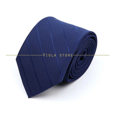 Modna karirana prugasta kravata 8 cm tamnoplava poliesterska muška uredska svečana kravata Poslovni smoking odijelo Košulja Kravata Poklon za muškarce Dodatak