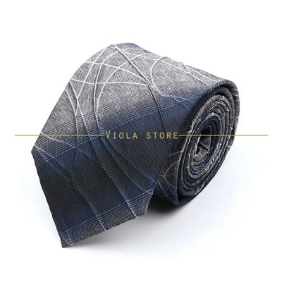 Modna karirana prugasta kravata 8 cm tamnoplava poliesterska muška uredska svečana kravata Poslovni smoking odijelo Košulja Kravata Poklon za muškarce Dodatak