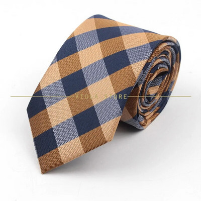 Modna karirana prugasta kravata 8 cm tamnoplava poliesterska muška uredska svečana kravata Poslovni smoking odijelo Košulja Kravata Poklon za muškarce Dodatak