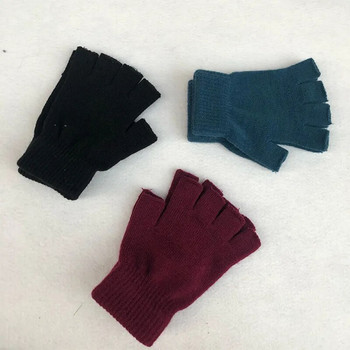 Зимни ръкавици с половин пръст без пръсти Унисекс ръкавици за открито Къси топли ръкавици Дамски мъжки вълнени плетени ръкавици Еластични удобни ръкавици