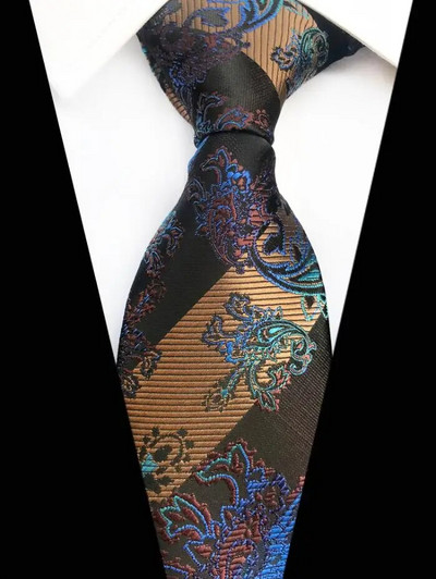 Ricnais kvalitetna cvjetna kravata 8 cm, svilena kravata, karirana muška vjenčana kravata Jacquard tkana, formalno odijelo s paisley kravatom, poslovna zabava