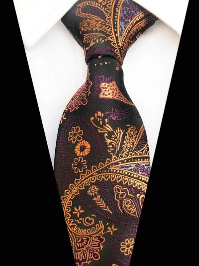 Ricnais kvalitetna cvjetna kravata 8 cm, svilena kravata, karirana muška vjenčana kravata Jacquard tkana, formalno odijelo s paisley kravatom, poslovna zabava